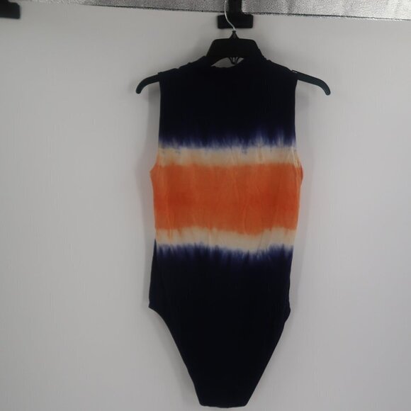 Ninety Percent Blue Orange Tie Dye Style Rita Bodysuit Size Medium - Picture 7 of 8